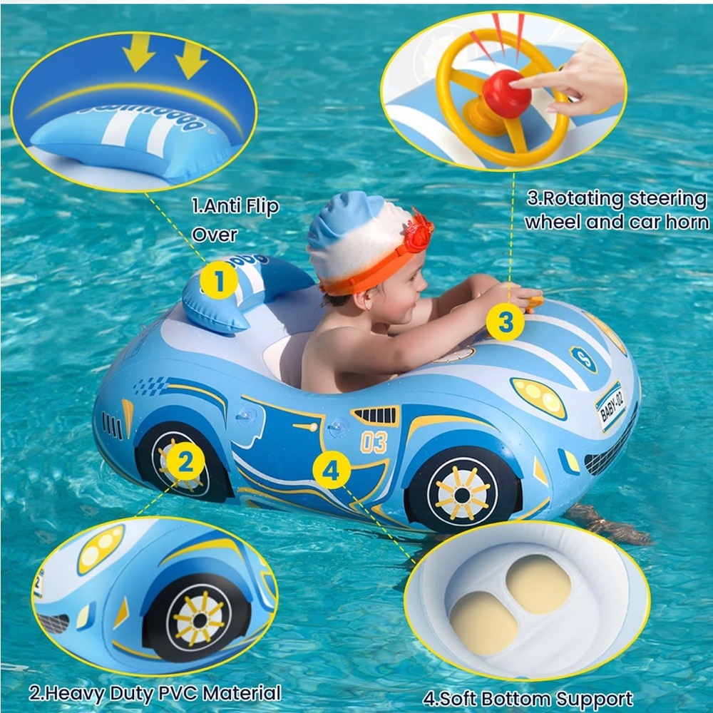 Baby Pool Float with Canopy — 3D Car
